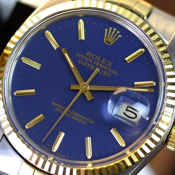 Rolex Men's Datejust 2tone 36mm Factory Blue Dial - Picture 1 of 10